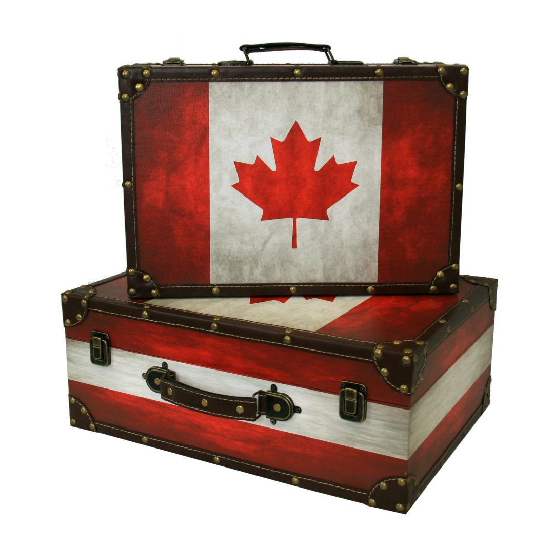 Canadian Flag Suitcase, Set of 2 Boxman