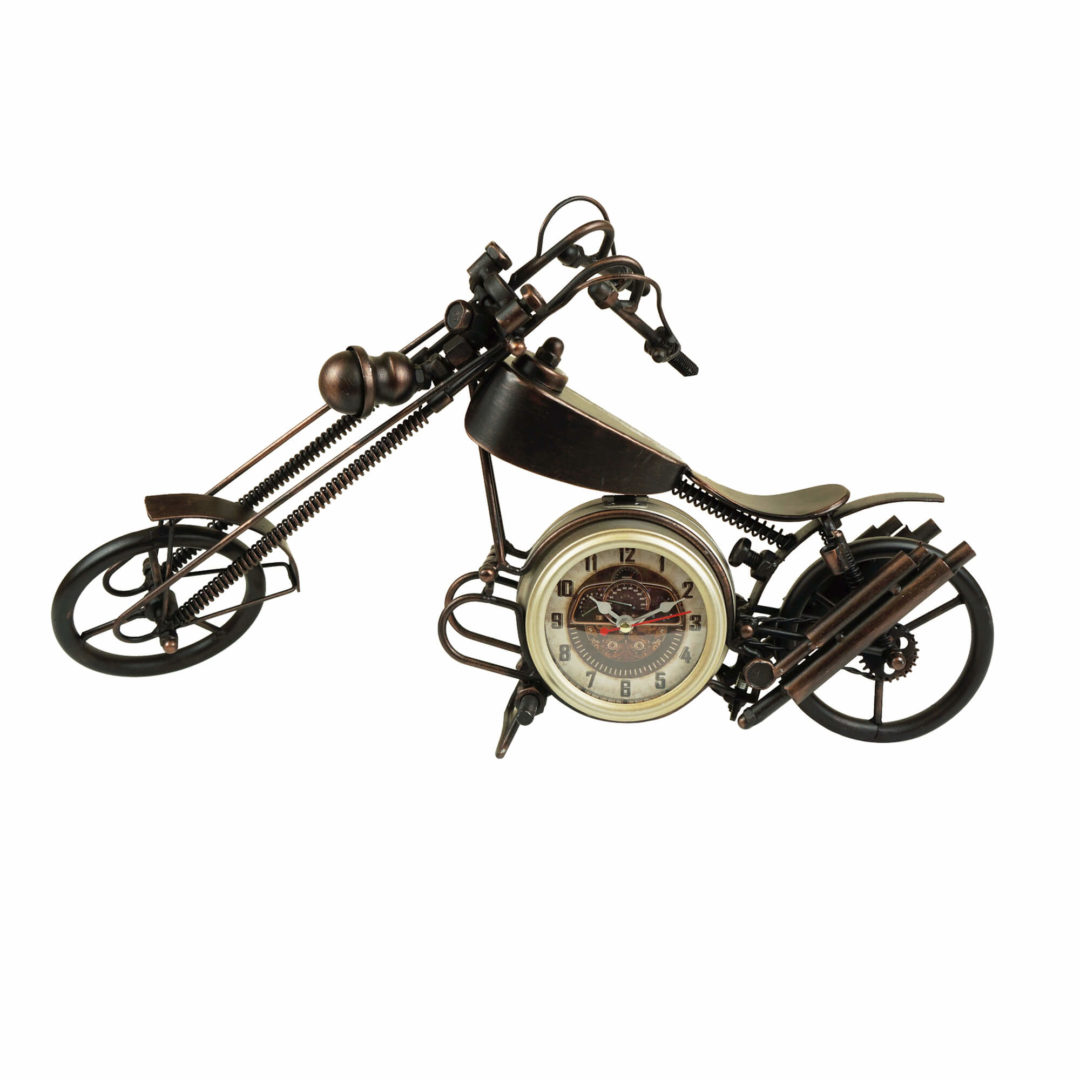 Classic Metal Motorcycle Table Clock | Boxman