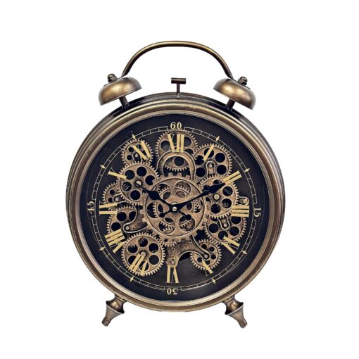 Bronze Moving Gears Table Clock