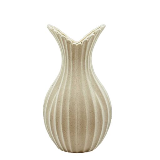 Cream Ceramic Vase - Image 2