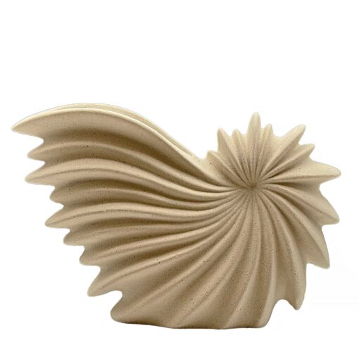 Shell-Shaped Textured Ceramic Vase